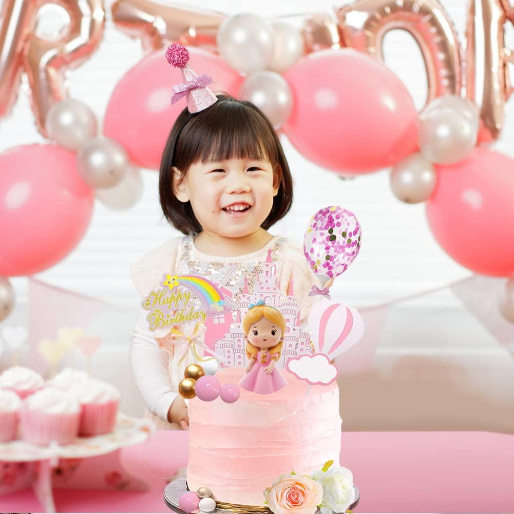 SHDIEHJFMLDH 14pcs Princess Cake Topper, Castle Cake Decoration, Princess Birthday Party Supplies for Girl Kid Birthday