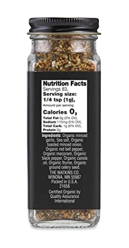 Watkins Watkins Organic Grilling Garlic & Herb Seasoning, Non-GMO, Kosher, 2.9 Oz, 1-Pack