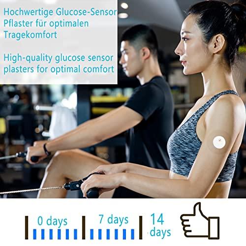 GTAGKOMMEN Sensor Covers for Libre 3, Waterproof-40 Pack Freestyle Adhesive Patches, Transparent Precut CGM Overpatch Tape Lasting to 14 Days Protect Your Sensor, Without Hole & No Glue On The Center -GTAGKOMMEN