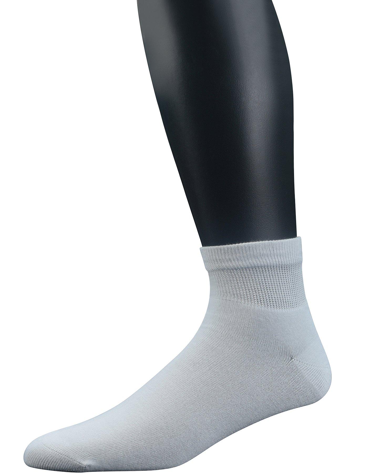 Yomandamor Yomandamor Men\'s Diabetic Ankle Socks with Seamless Toe and Non-Binding Top,6 Pairs L Size(10-13)