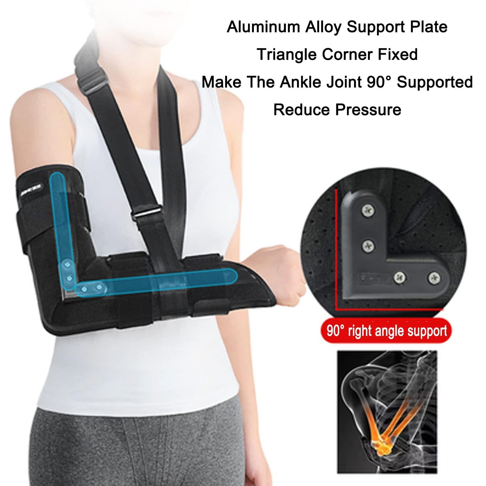 JIONET JIONET ROM Elbow Brace Hinged Support Sling Stablizer Injury Recovery Support After Surgery for Dislocated Arm Fixed Splint and Shoulder Strap (Color : Right Arm, Size : Small)