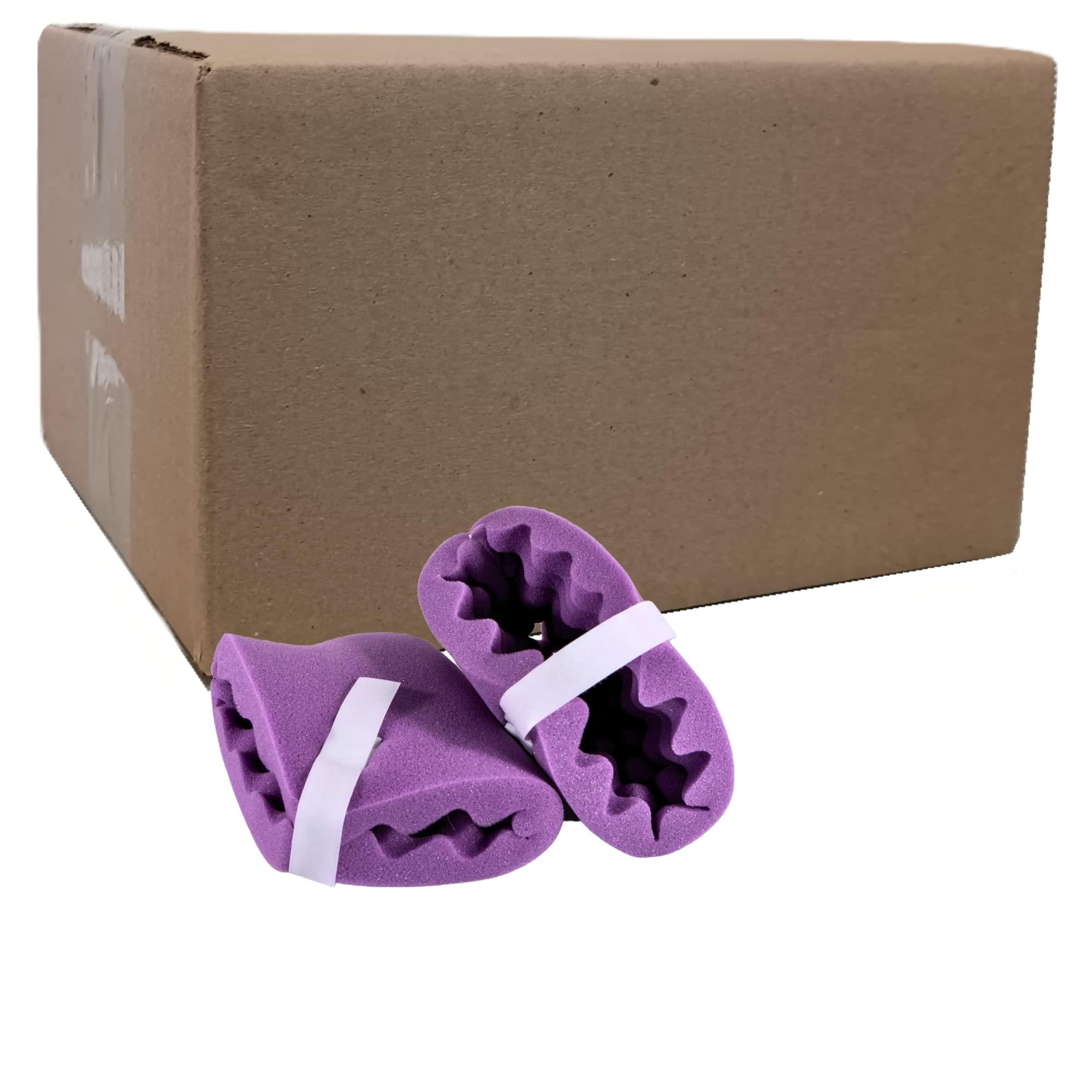 Vakly Convoluted Foam Padded Heel Protectors [36 Pair 72 Total] Adjustable Eggcrate Foot Pillow Cushion Protector to Relieve Feet Pressure from Open Bed Sores, Ulcers and Injuries - Purple (36 Pairs)