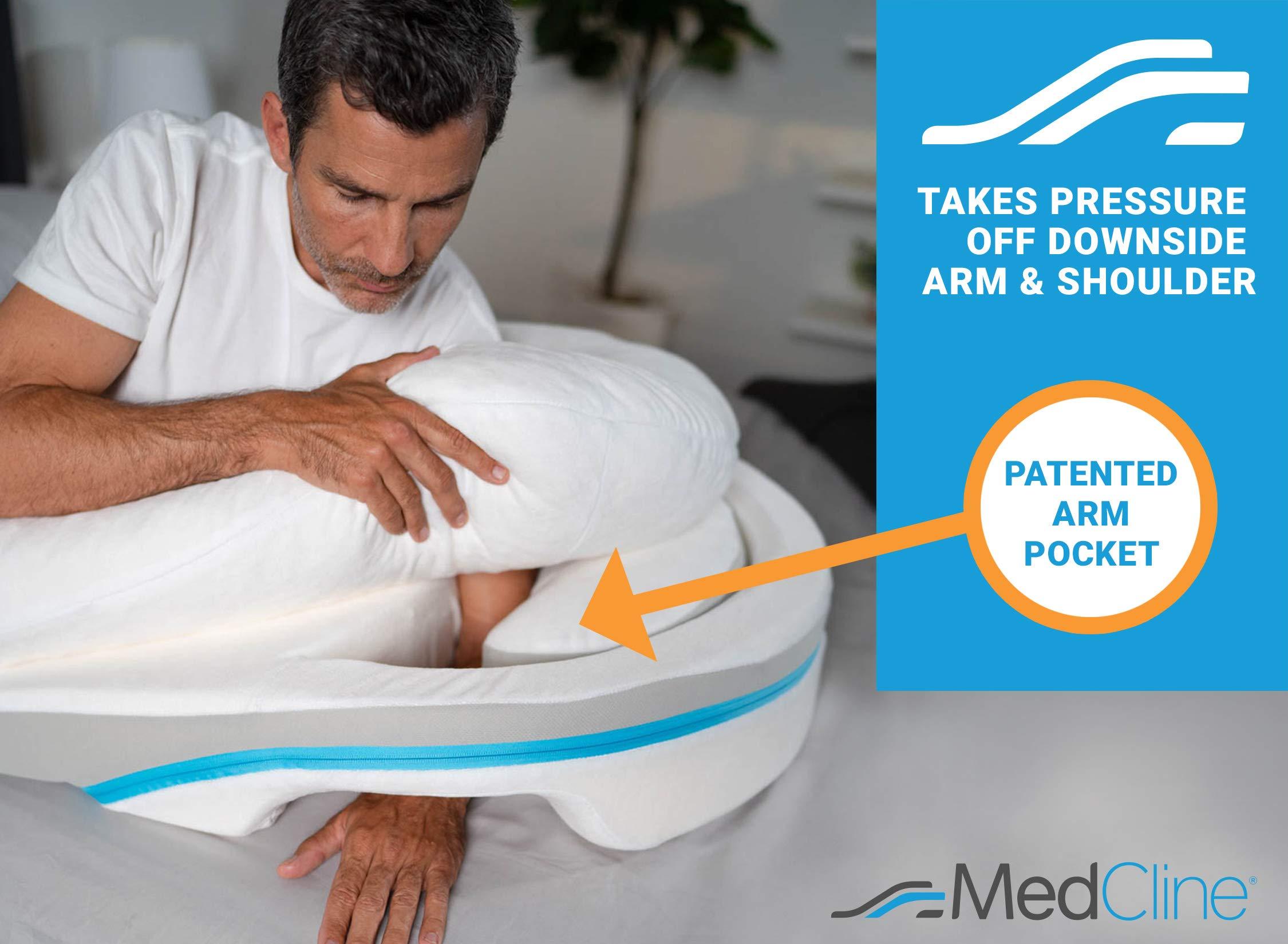MedCline MedCline Shoulder Relief System with Extra Cases, Bed Wedge Pillow for Shoulder Pain Relief and Therapeutic Body Pillow, Inclined Sleep Position with Arm Pocket, Large for 5'10" and Above