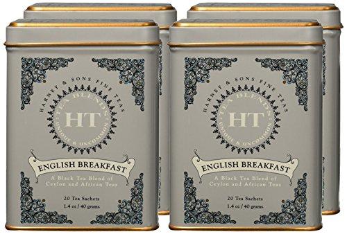 Harney & Sons Harney & Sons English Breakfast, 20 Teabags per Pack, (Pack of 4)