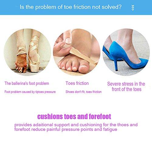 BFRed Gel Toe Cap Protector [2 Pairs] - Forefoot Cushioning - Big Toe Protection -Prevent Calluses and Blisters