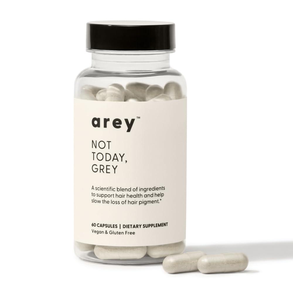 Arey Not Today, Grey Daily Hair Supplement | Slows Grey Hair Growth & Repigment | Promotes Healthier, Thicker Hair | Biotin, B +D Vitamins & Proprietary Complex | Vegan & Gluten Free (1 Month Supply)