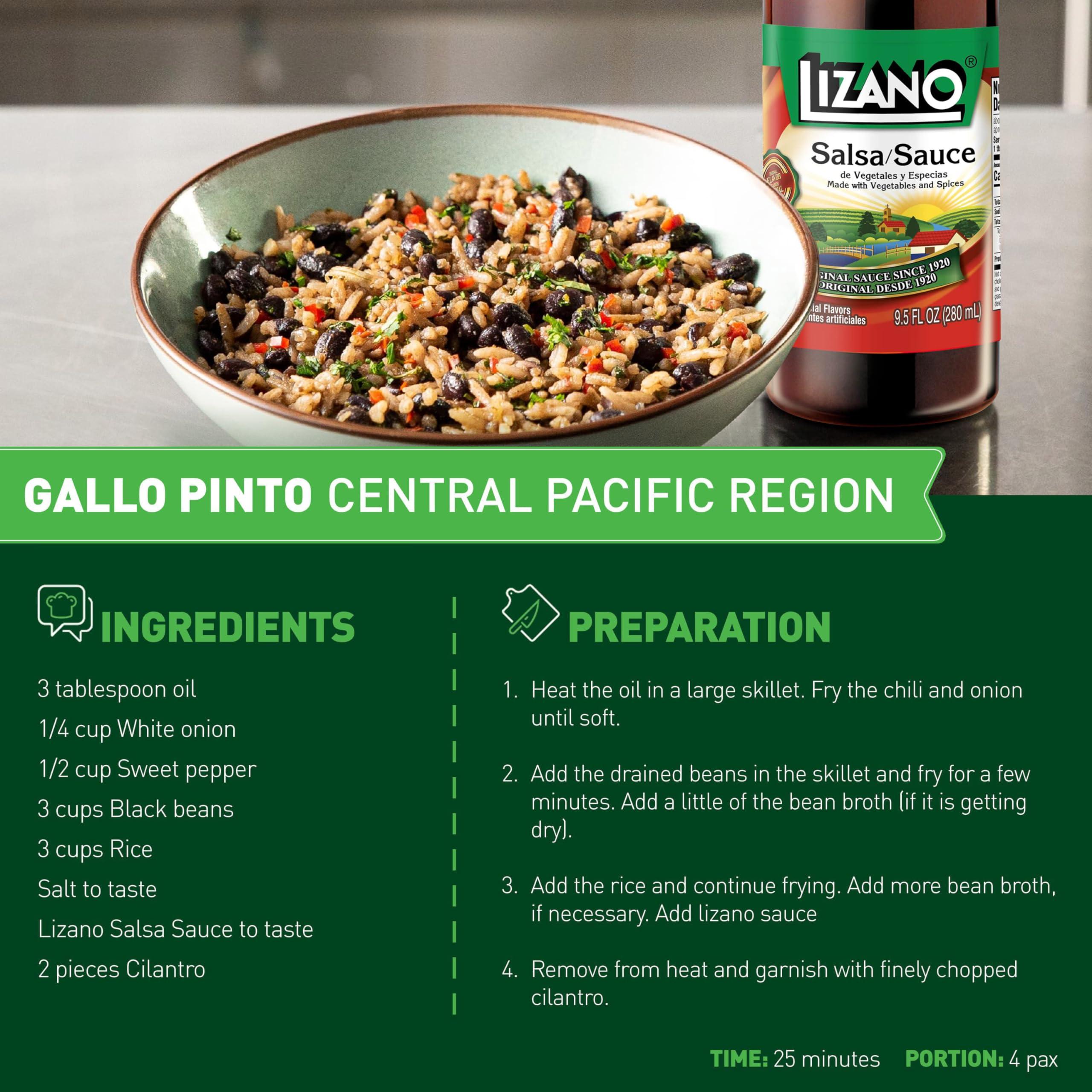 Lizano Lizano Salsa Sauce With Vegetables and Spices, 9.46 fl oz (Pack of 2)