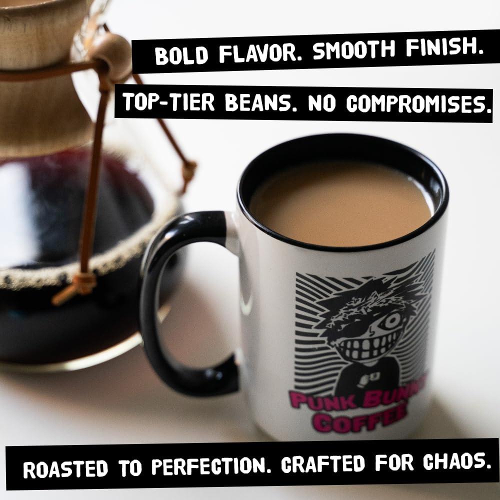 Punk Bunny Coffee Punk Bunny Ultra Dark Roast Coffee, Organic Coffee Pods, Father of All Dark, 10 count