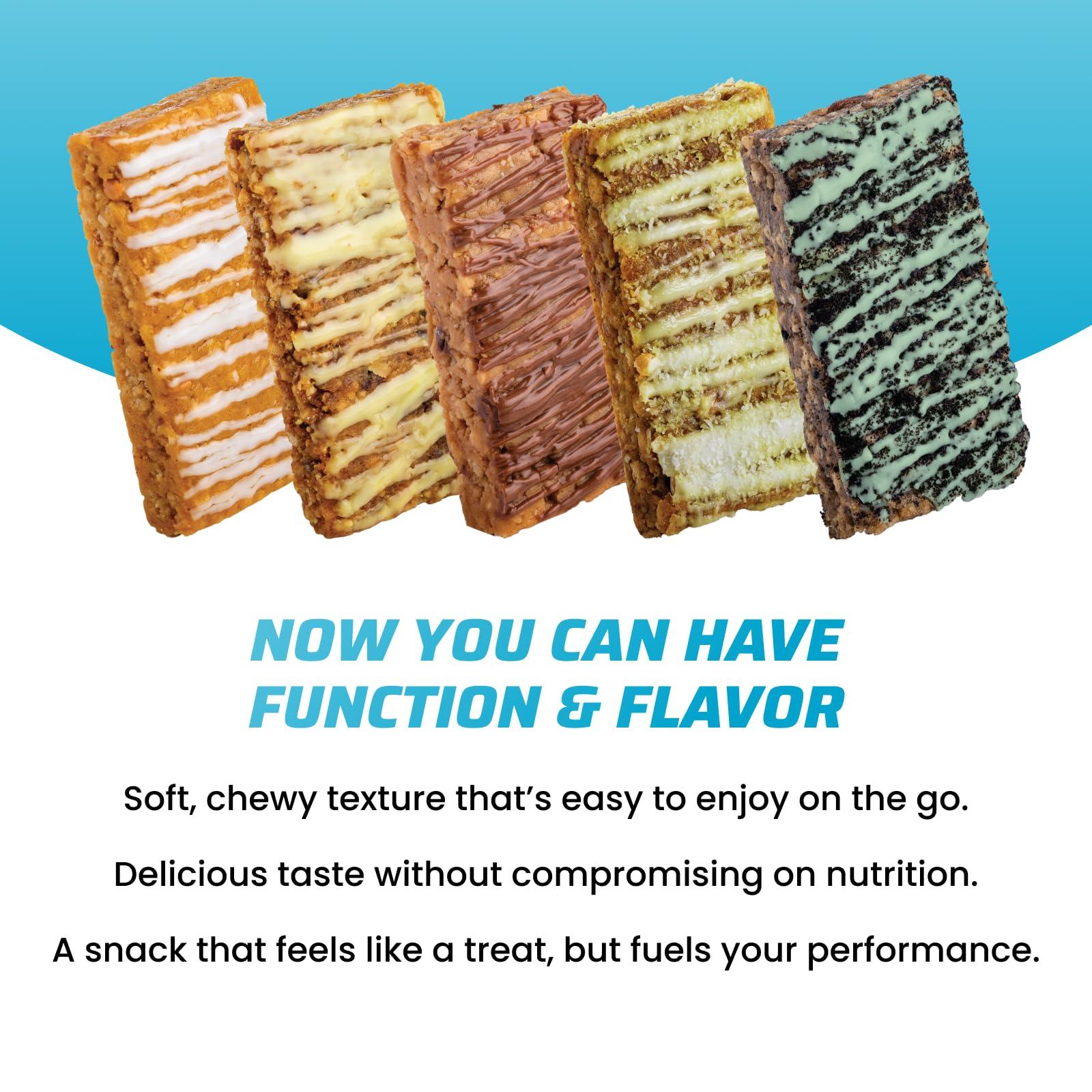 JIMMYBAR JiMMY\'S! Functional Protein Bars - Golden Vanilla Cookies and Cream -12 Count | 18g High Protein, Plant-Based Caffeine & Omega 3, Low Sugar, Gluten-Free, Energy Boosting