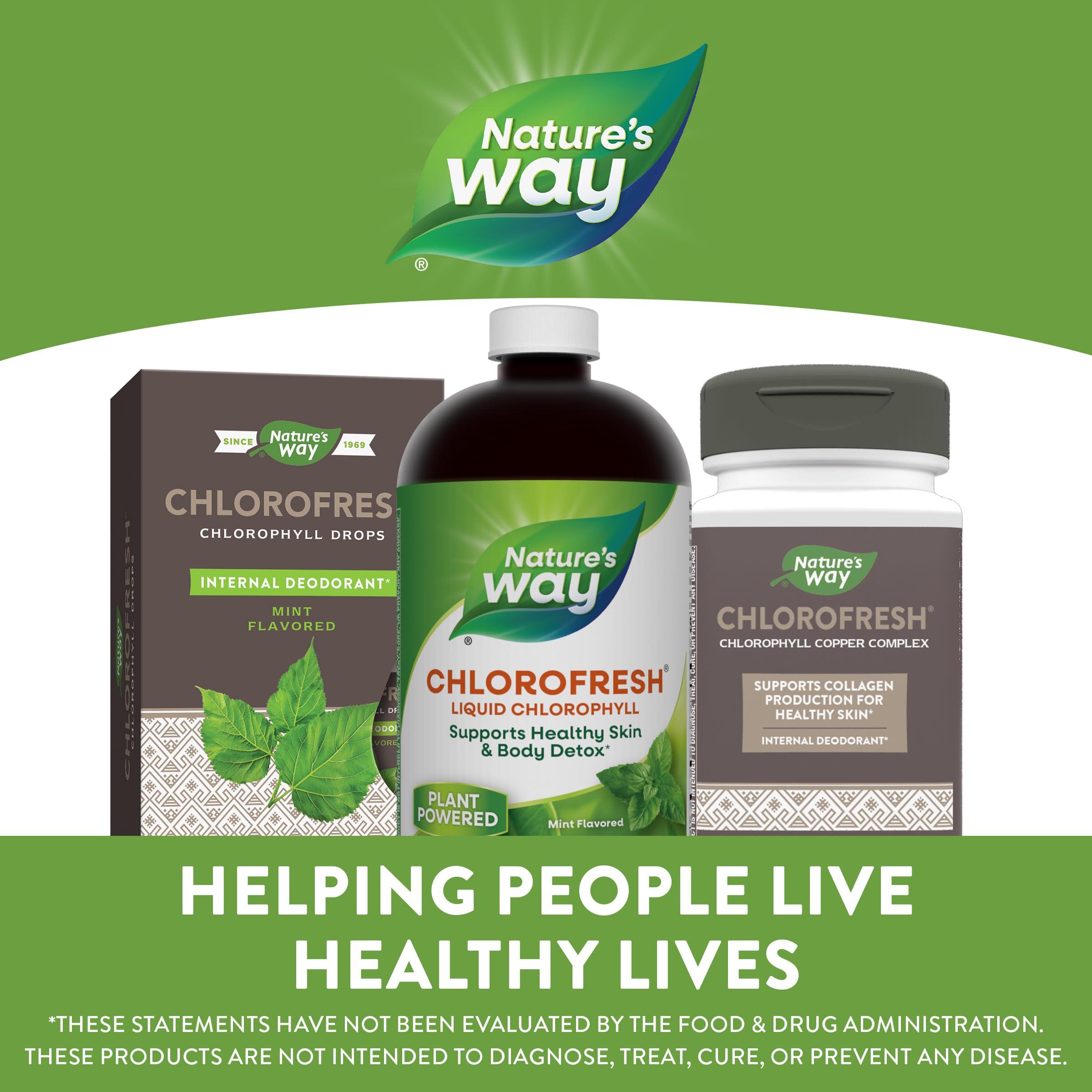 Nature's Way Nature\'s Way Chlorofresh, Liquid Chlorophyll, Supports Healthy Skin & Body Detox*, Internal Deodorant*, Supports Liver Detoxification Pathways*, Mint Flavored, 16 Fl. Oz (Packaging May Vary)