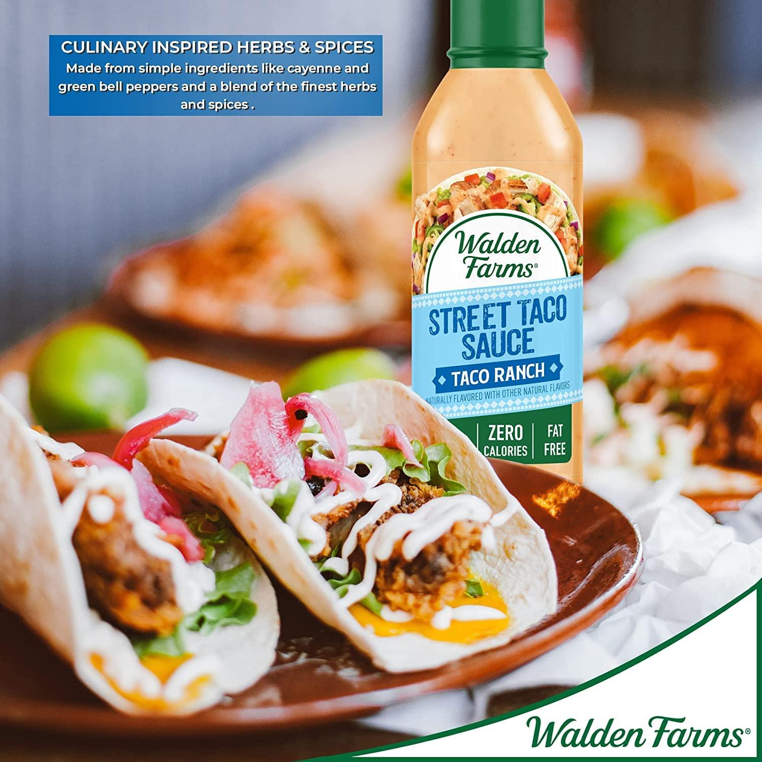 Walden Farms Walden Farms Street Taco Sauce, Taco Ranch, Natural Flavors, Zero Calorie, Vegan Friendly, Kosher, Fat Free, Sugar Free, Gluten Free, 12 Fluid Ounce (Pack of 6)
