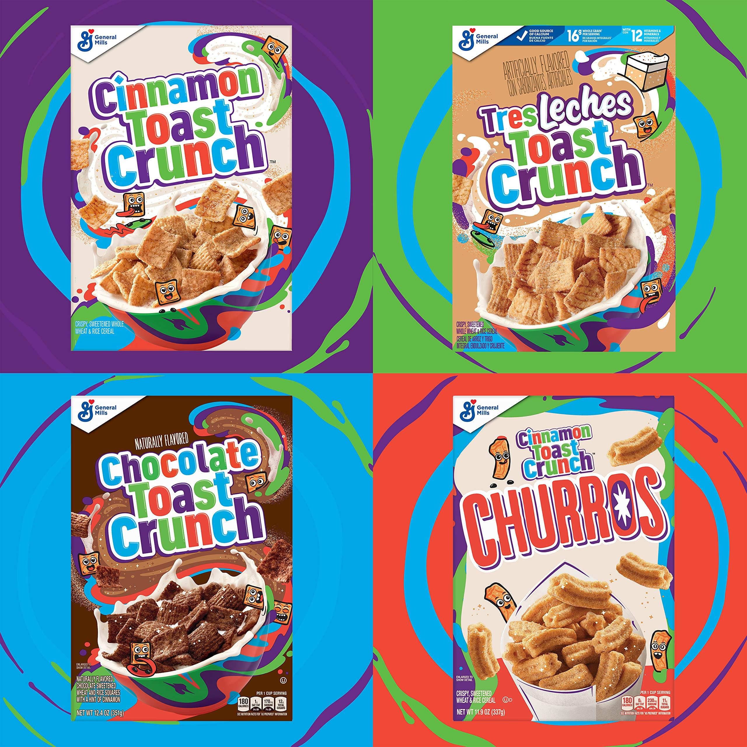 Cinnamon Toast Crunch Tres Leches Toast Crunch Breakfast Cereal, Crispy Artificially Tres Leches Flavored Cinnamon Cereal, 12 oz (Pack of 2)
