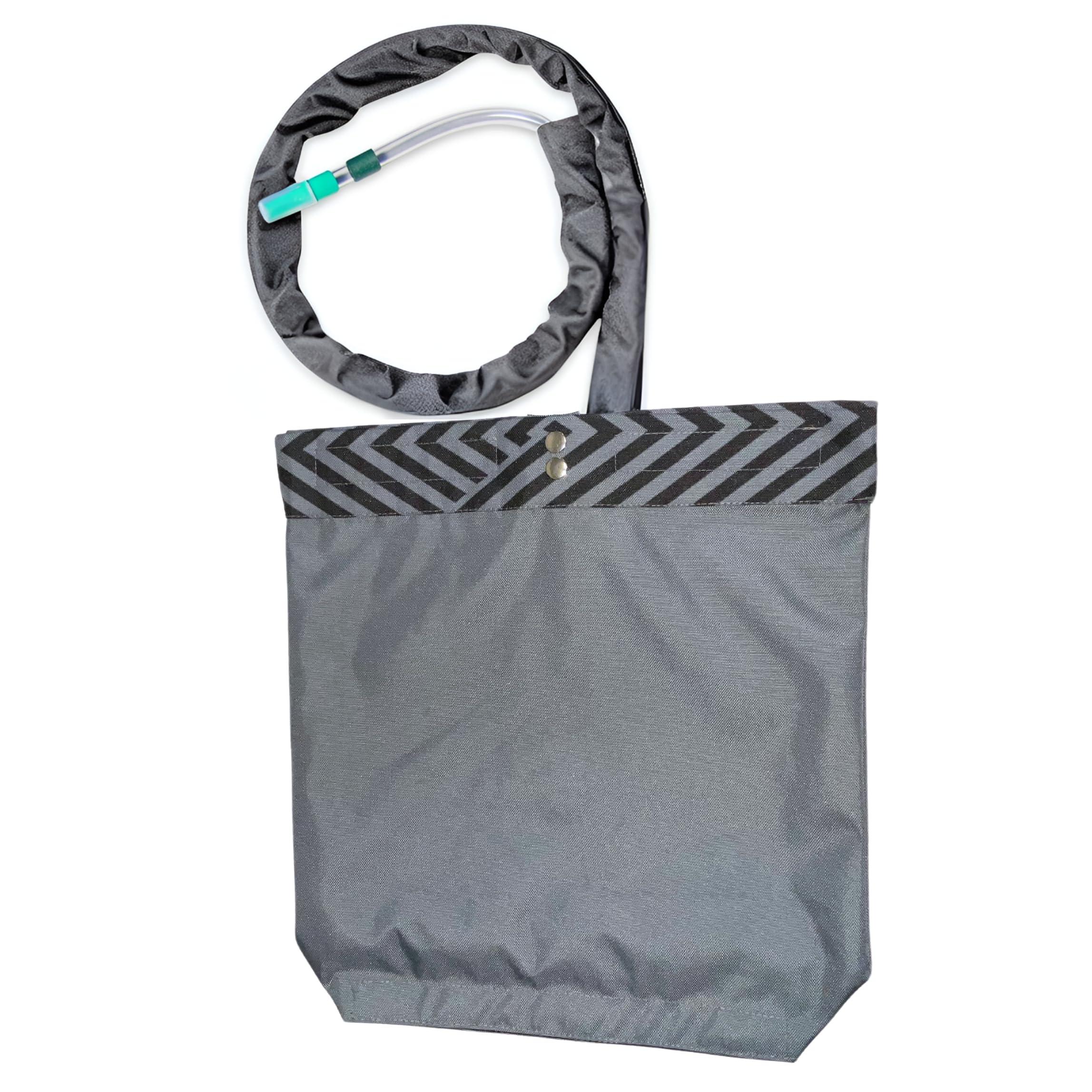 Inspired Comforts Inspired Comforts Urine Catheter Bag Cover with Snap on Pipe Cover & Hanging Strap | Easy Access | Secure & Discreet | Men & Women | 2000ml | Grey Stripe
