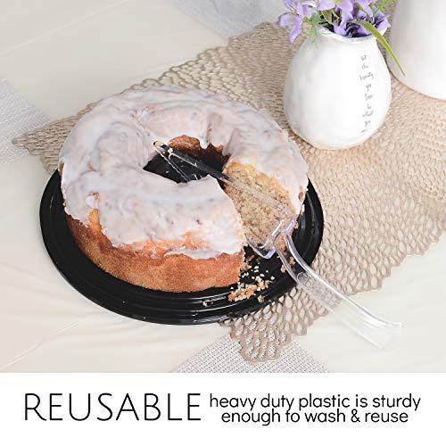 PLASTICPRO Plasticpro Disposable Plastic Cake Cutter Durable Heavy Duty Premium Serving Utensils Clear Pack of 4