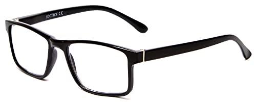 Calabria Calabria L2007 Rectangular Reading Glasses +2.25 Black Men Women Single Power Reader Stylish Trendy Durable Modern Eyeglass