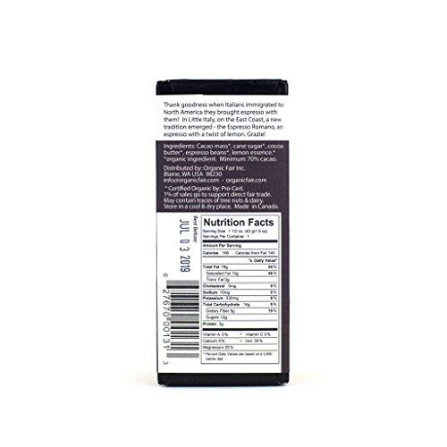 Organic Fair organicfair Little Italy Chocolate Bar (6 Pack)