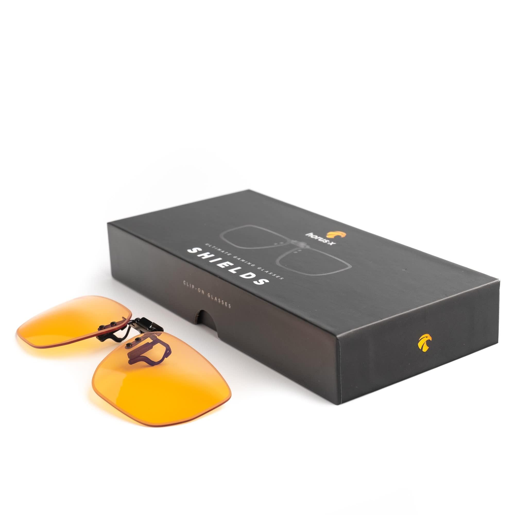 Horus X Horus X Anti Blue Light Clip-On Glasses |Gaming Glasses Shield Anti Fatigue Eyestrain Migraine | Amber Lenses