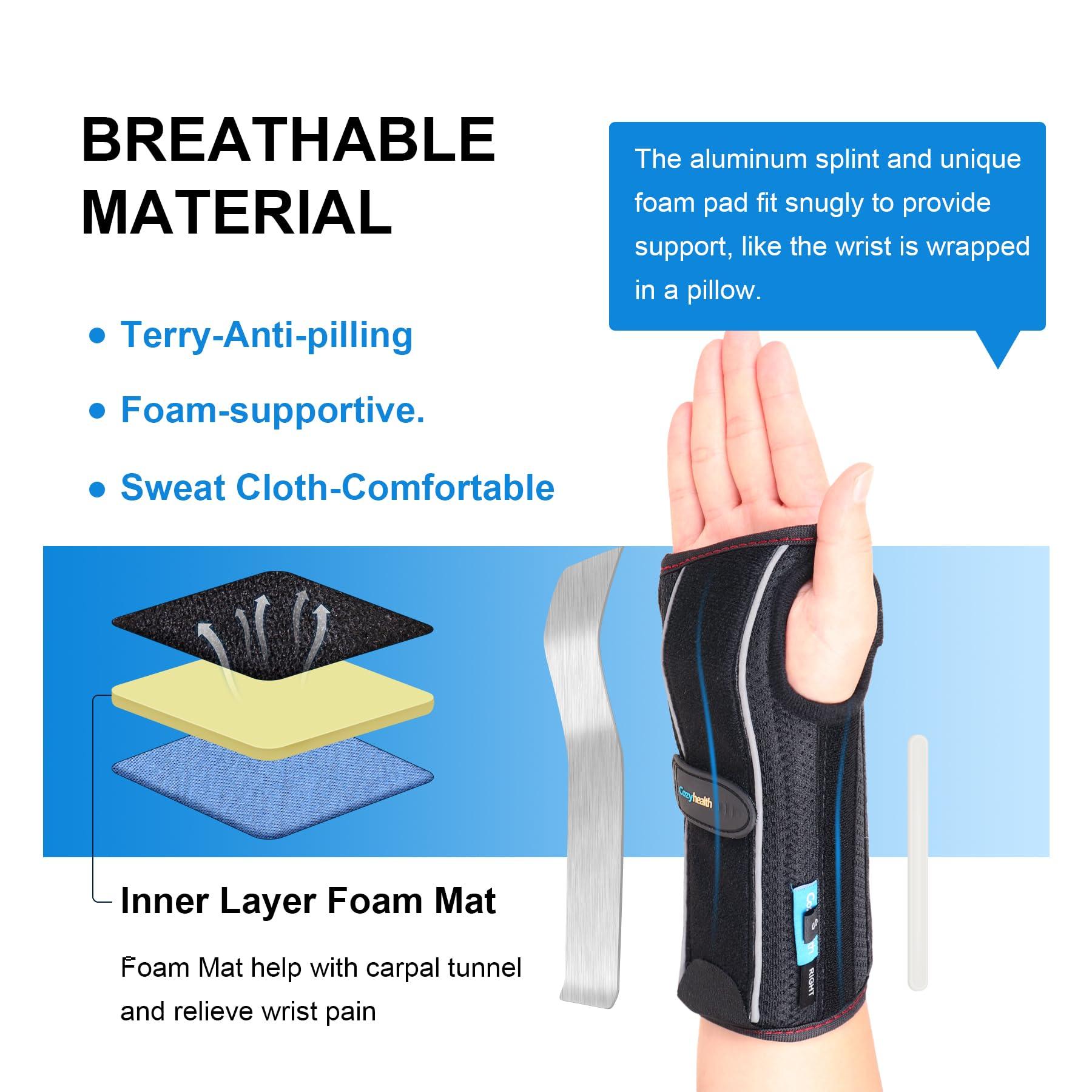 Cozyhealth Carpal Tunnel Wrist Brace Night Support - Wrist Splint Arm Stabilizer & Hand Brace for Carpal Tunnel Syndrome Pain Relief with Compression Sleeve for Forearm or Wrist Tendonitis Pain (Left, L)