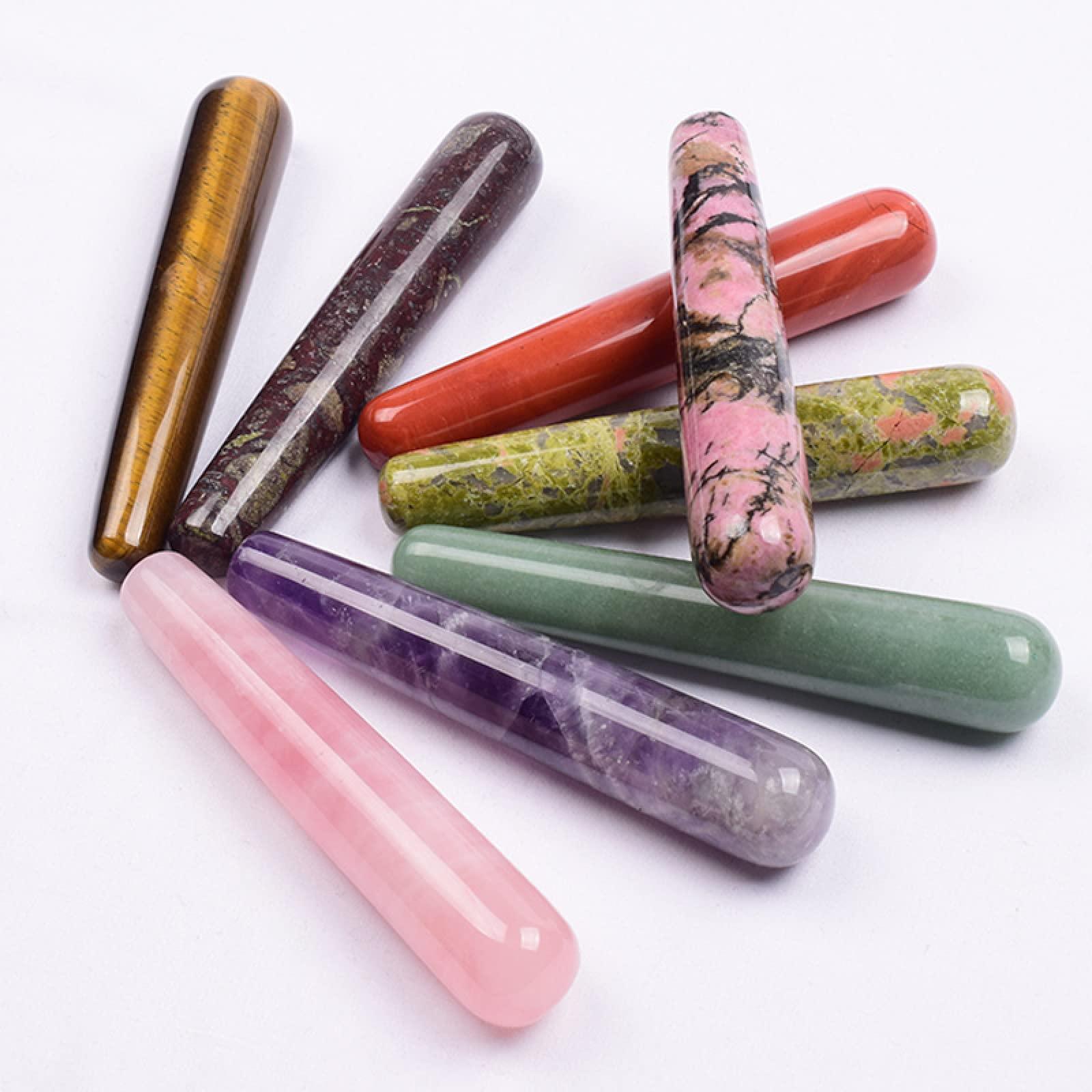 MiZuh MiZuh Yoni Egg for Kegel Exercise Rose Quartz Yoni Wand Natural White Crystal Massage Wand Yoni Stick Natural Stone Body Massage Face Massager Bar,Tiger Eye