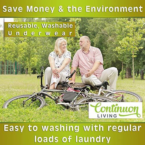 Continuon Continuon Washable Cotton Incontinence Underwear with Absorbent Pad for Women, Black, XX-Large