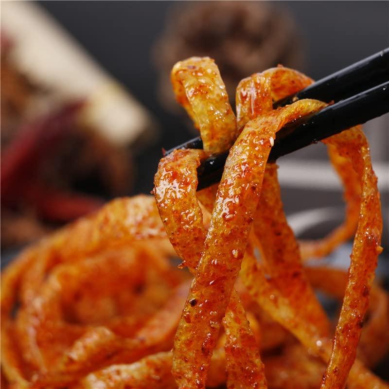 wa sai luo Hunan Latiao, Spicy Stick Super Spicy Strip Small Gluten Spicy Silk, Hot and Sweet Spicy Flavor Chinese Snacks, Instant Snacks (5 bags,18g/Bag)