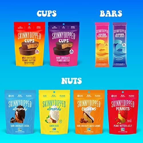 SKINNYDIPPED SkinnyDipped Dark Chocolate Peanut Butter Cups, 2g Sugar per Cup, Keto Friendly, No Stevia, Gluten Free, 3.2oz, 1 Pack (6 Cups Total)
