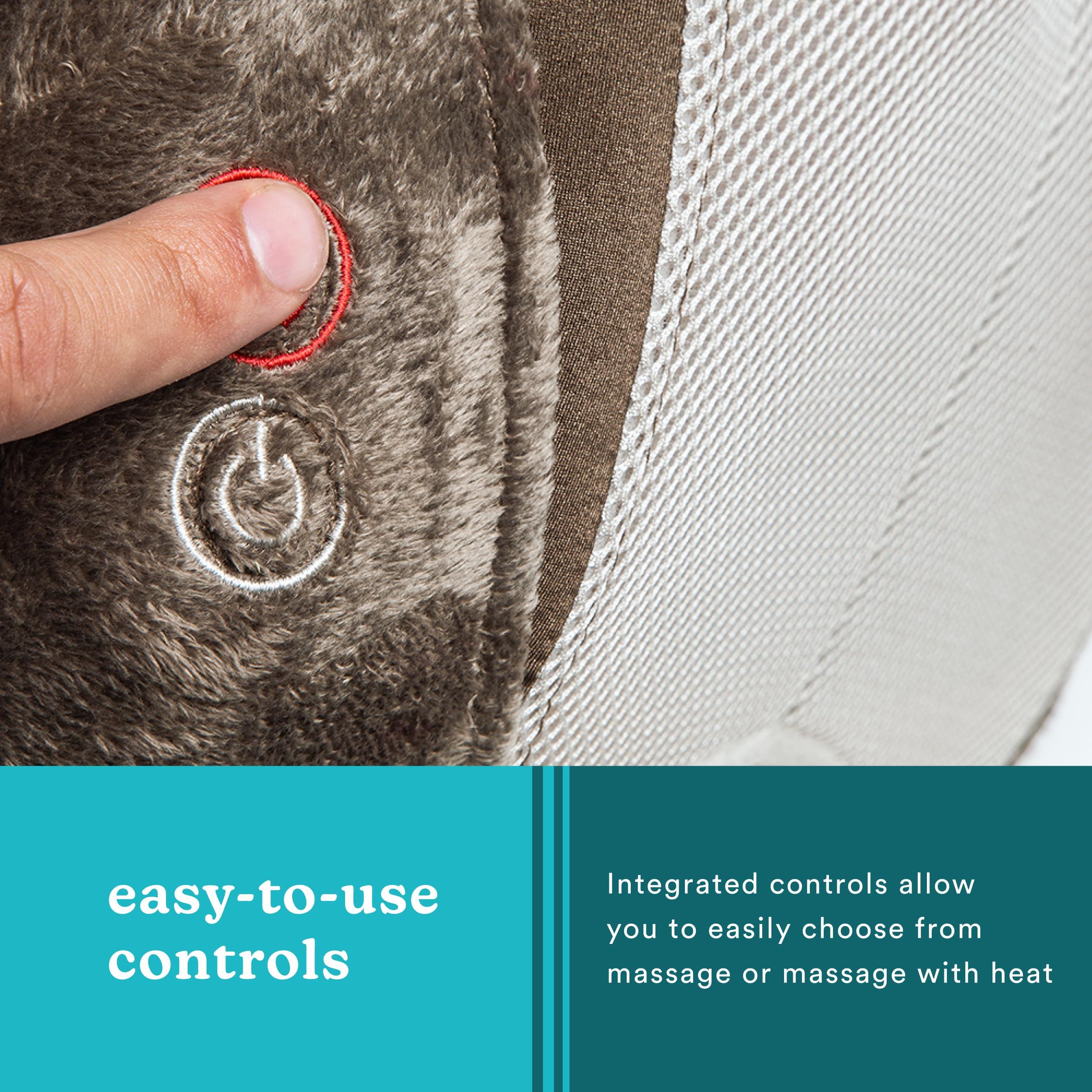 Homedics Homedics Back and Neck Massager, Portable Shiatsu All Body Massage Pillow with Heat, Targets Upper and Lower Back, Neck and Shoulders. Lightweight for Travel