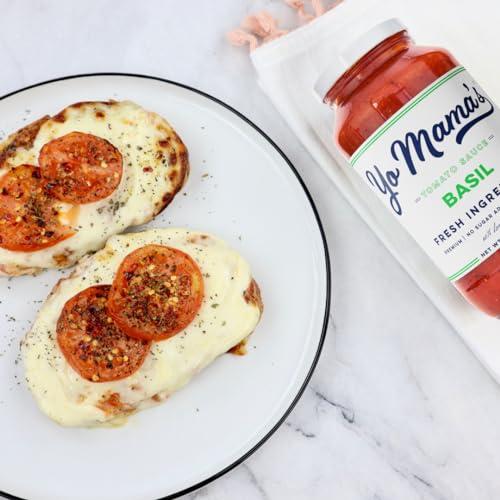 Yo Mama’s Foods Yo Mama\'s Foods Keto Tomato Basil Pasta Sauce - Pack of (2) - No Sugar Added, Low Carb, Low Sodium, Vegan, Gluten Free, Paleo Friendly, and Made with Whole, Non-GMO Tomatoes