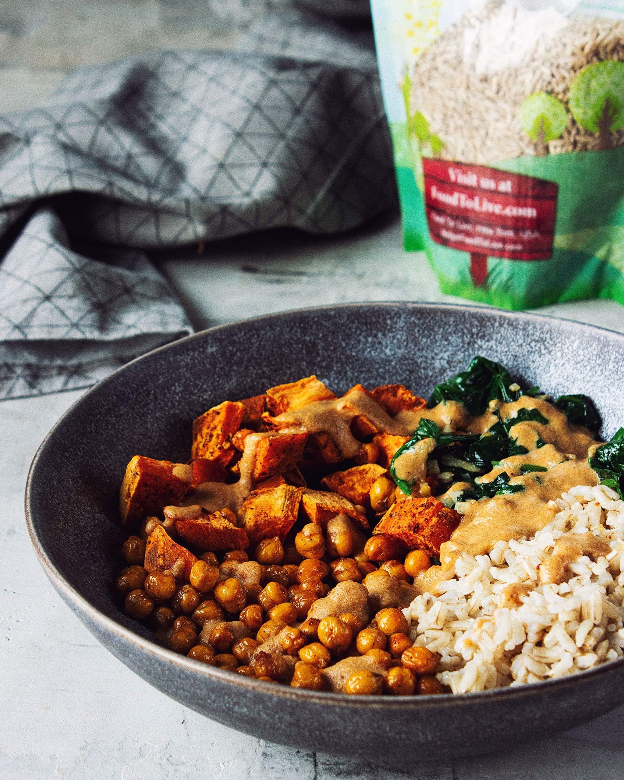 Food to Live Food to Live Long Grain Brown Rice, 8 Pounds Whole Grain, Raw, Unpolished, Kosher, Vegan Rice. Nutty Flavor, Chewy Texture. Good Source of Dietary Fiber. Perfect for Salads, Pilafs.