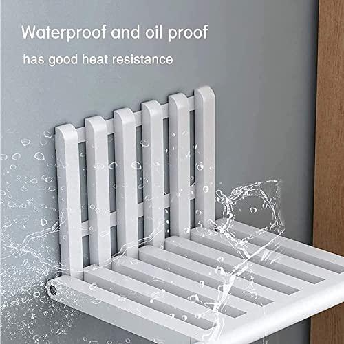 YOODODO YOODODO Wall Mounted Folding Chair, for Entryway Hall Kitchen Bathroom Shower Seats Invisible Fold Up Shower Stool Shower Chair (Color : Log Color, Size : 32 * 26cm)