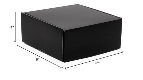 Paper Mart 50ea - 12 X 9 X 4 Black Corrugated Tuck Top Box