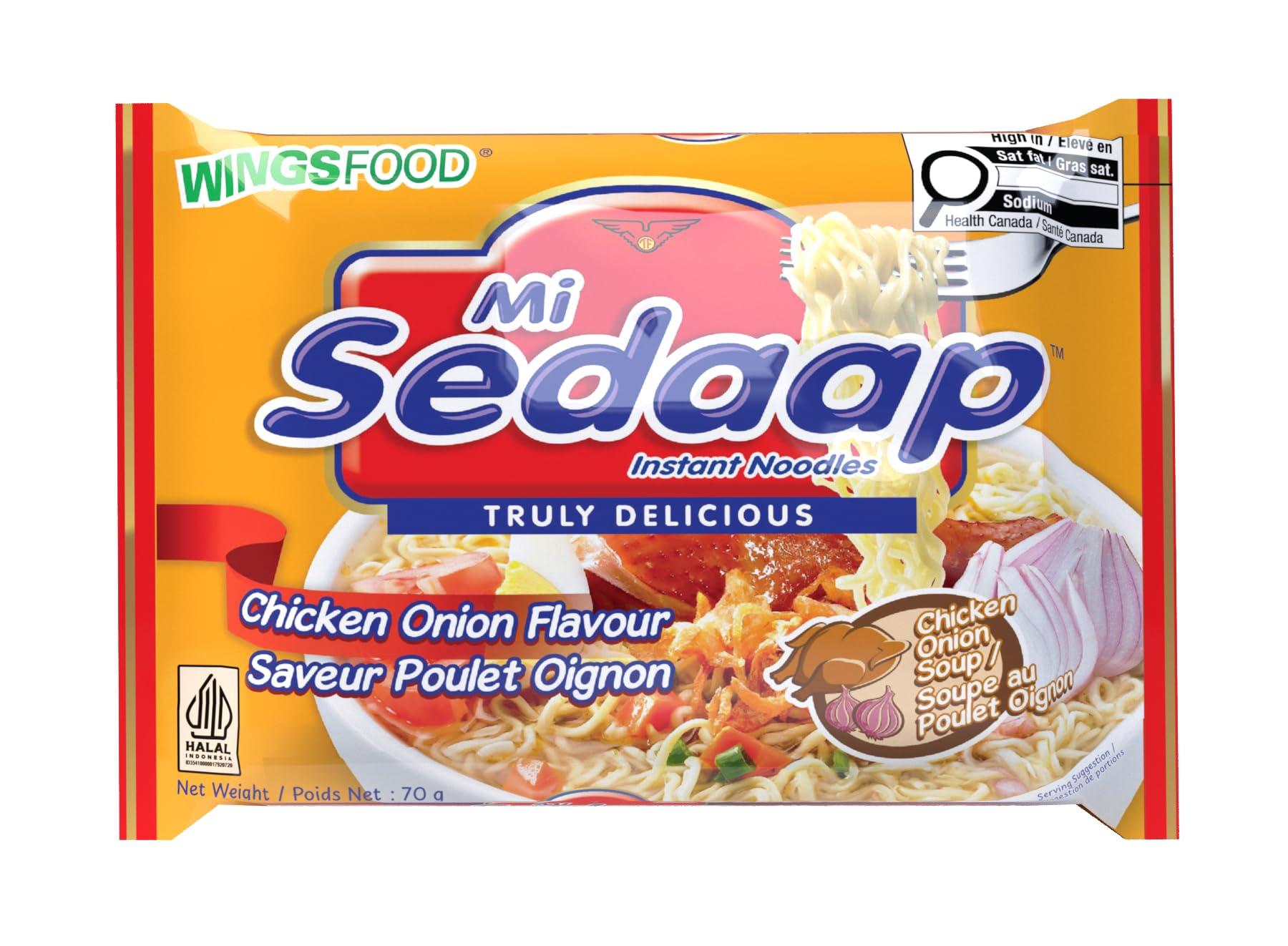 Wingsfood Sedaap Mi Sedaap Instant Noodles, Chicken Onion Flavor, 2.57 oz (Pack of 10)