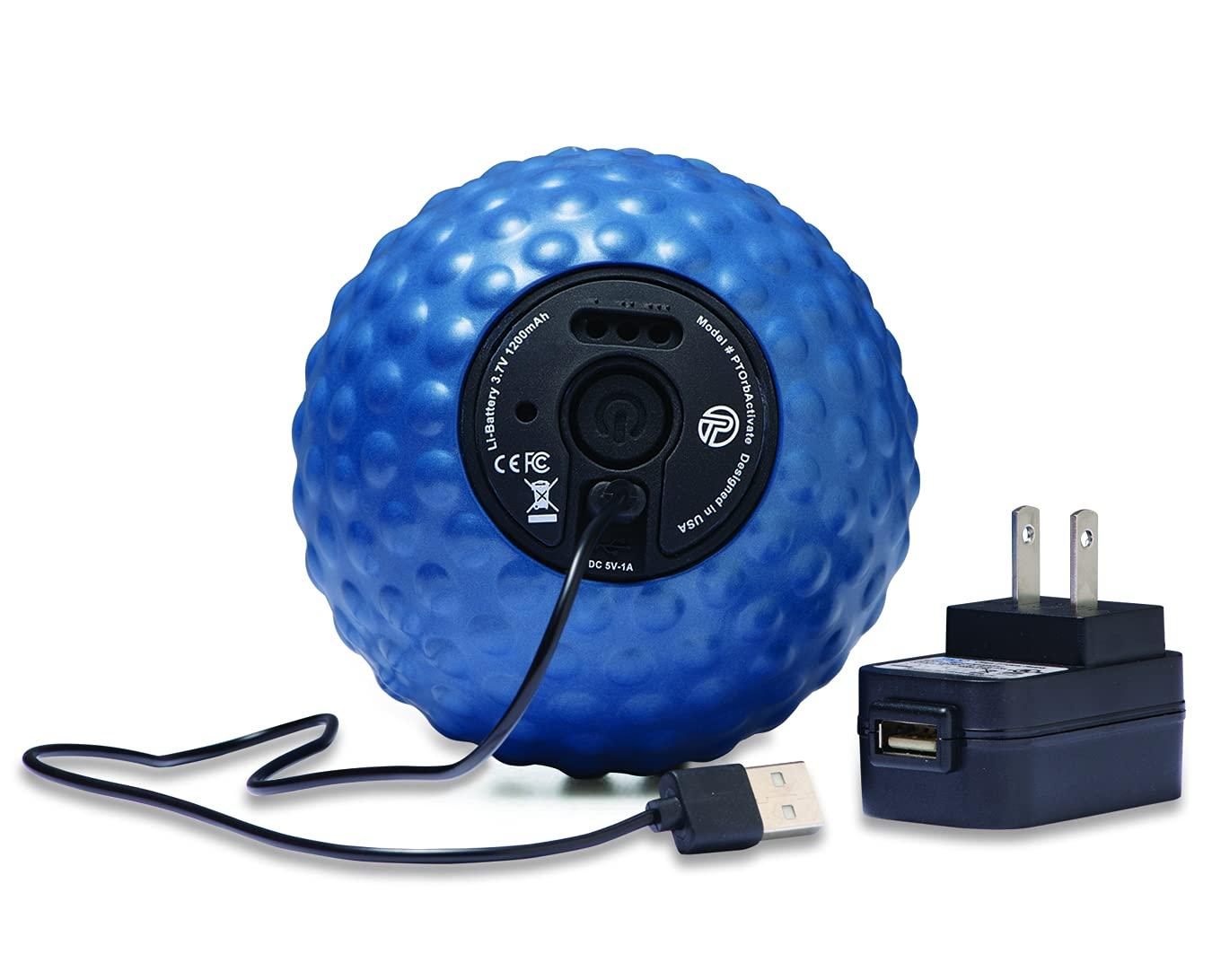 Pro-Tec Athletics Pro-Tec Athletics Orb Activate Vibrating Massage Ball 4.5, Blue, Deep Tissue, Muscle Relief, Hamstring, Quadriceps, Calf, Multi-Directional, Enhance Performance, Adult, Easy to Use, Working Out