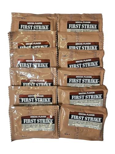 EPIDEMIC PROOF Mini First Strike Energy Bars, Mini Size (1.2 oz.) Vitamin Fortified Nutritious Energy Bars - Available in Chocolate, Apple-Cinnamon and Mocha - Authentic USGI MRE Component (12, Mocha [Caffeinated])