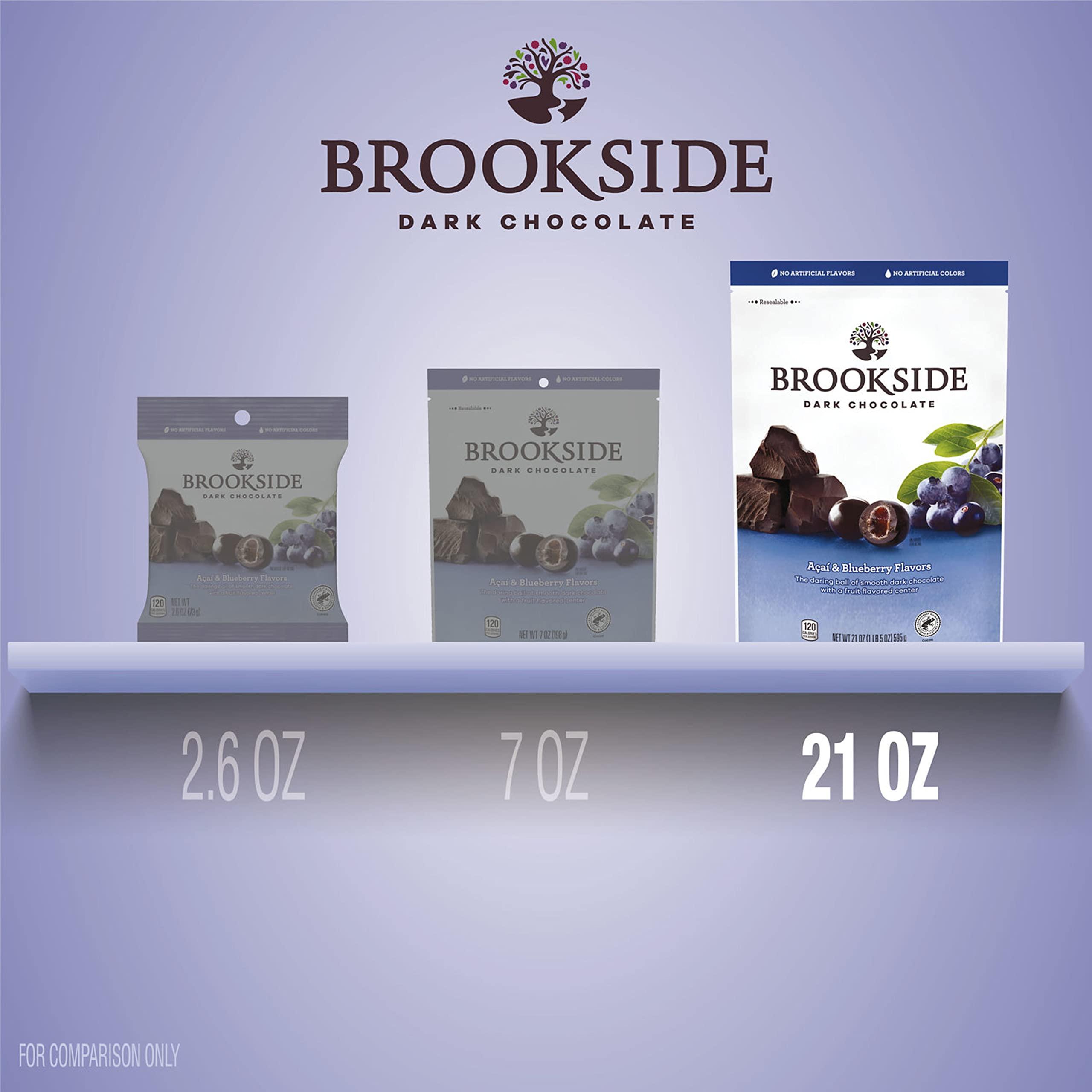Brookside BROOKSIDE Dark Chocolate, Acai and Blueberry Flavored Snacking Chocolate Bag, 21 oz (Pack of 2)