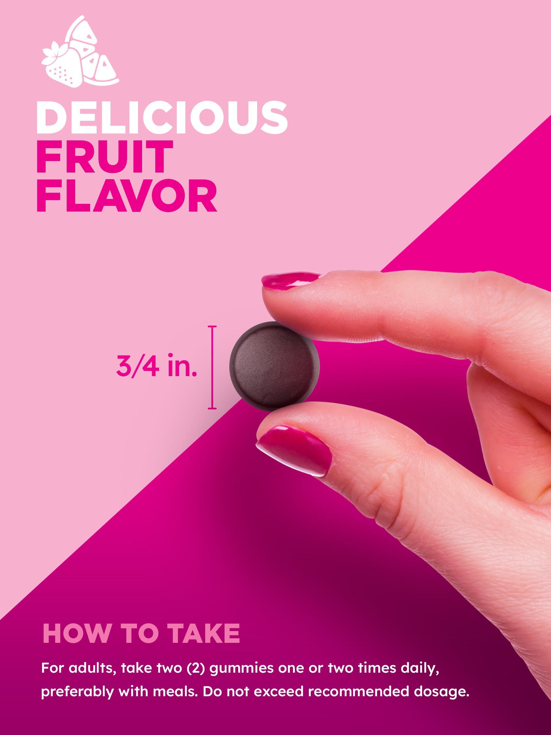 PINK PINK Biotin Gummies | 60 Count | Non-GMO & Gluten Free | Fruit Flavor Vitamin for Hair Skin and Nails