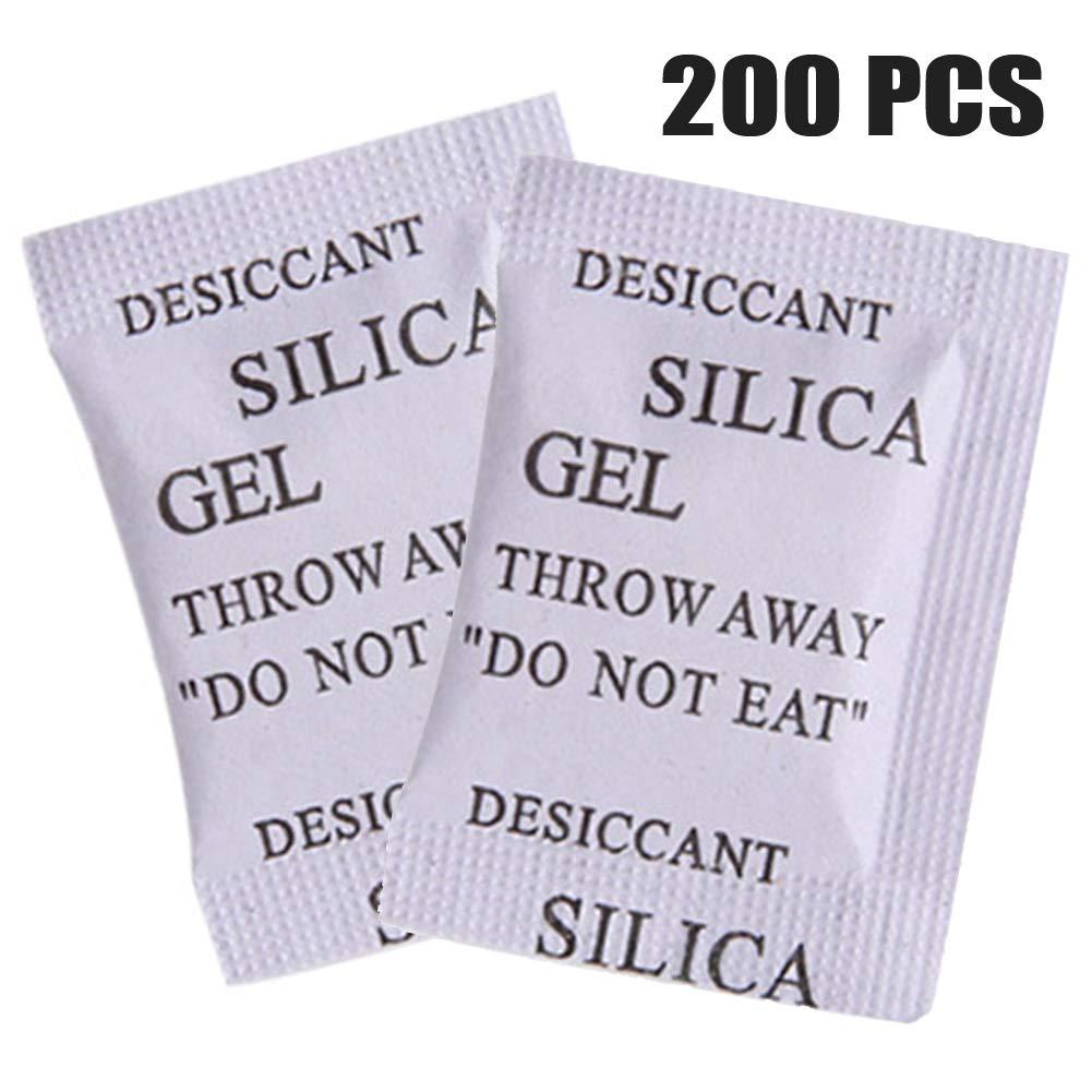 Saycker 200 Pcs Food Grade Security Silica Gel Desiccant Pack Moisture Absorber Dehumidifier (size:200 pcs)