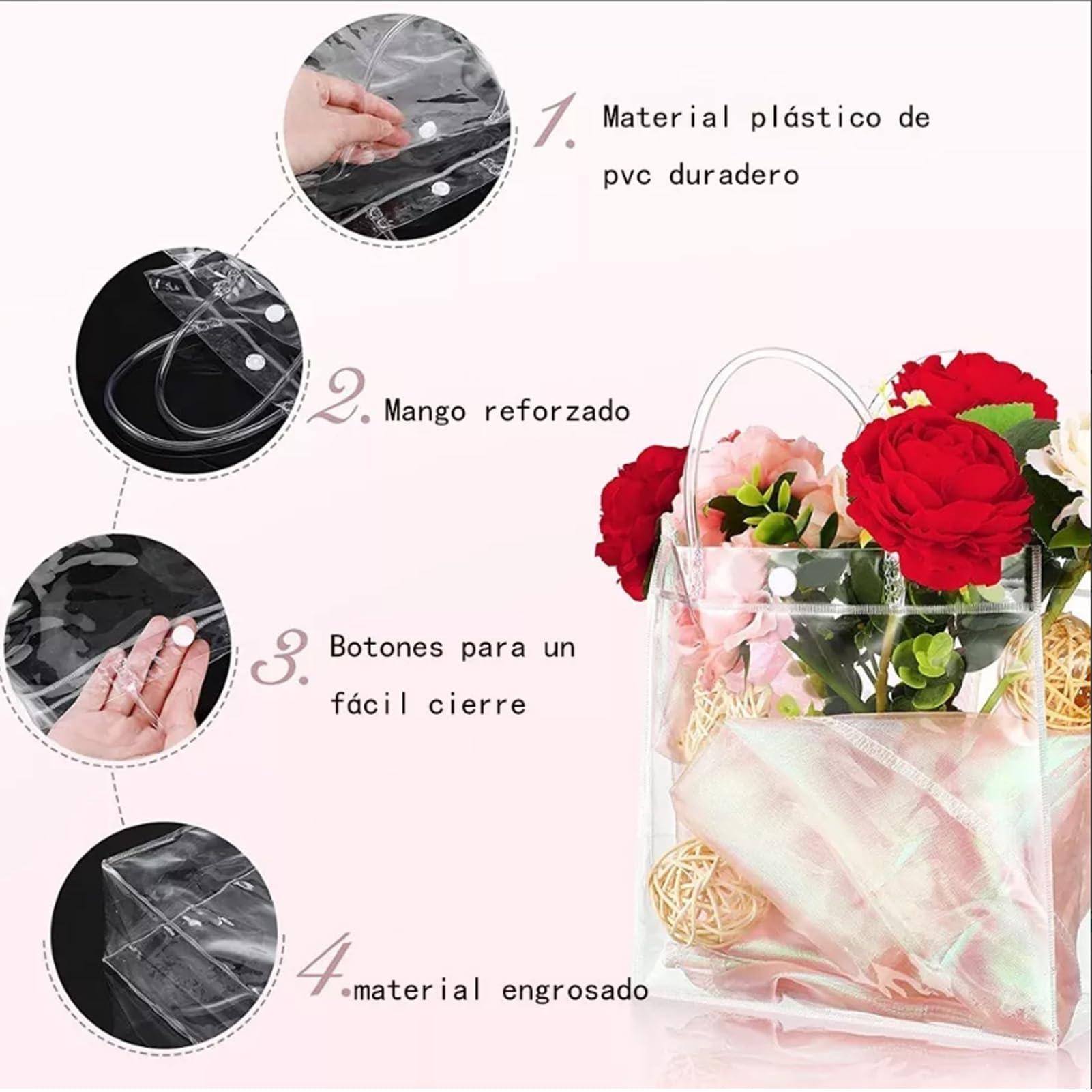 Dpofirs 30 Pack Clear Gift Bags with Handle, Reusable Plastic Bags Small Gift Wrap Tote Bags Clear Bags for Gifts Wedding Party Favors, Transparent Gift Wrap Bag