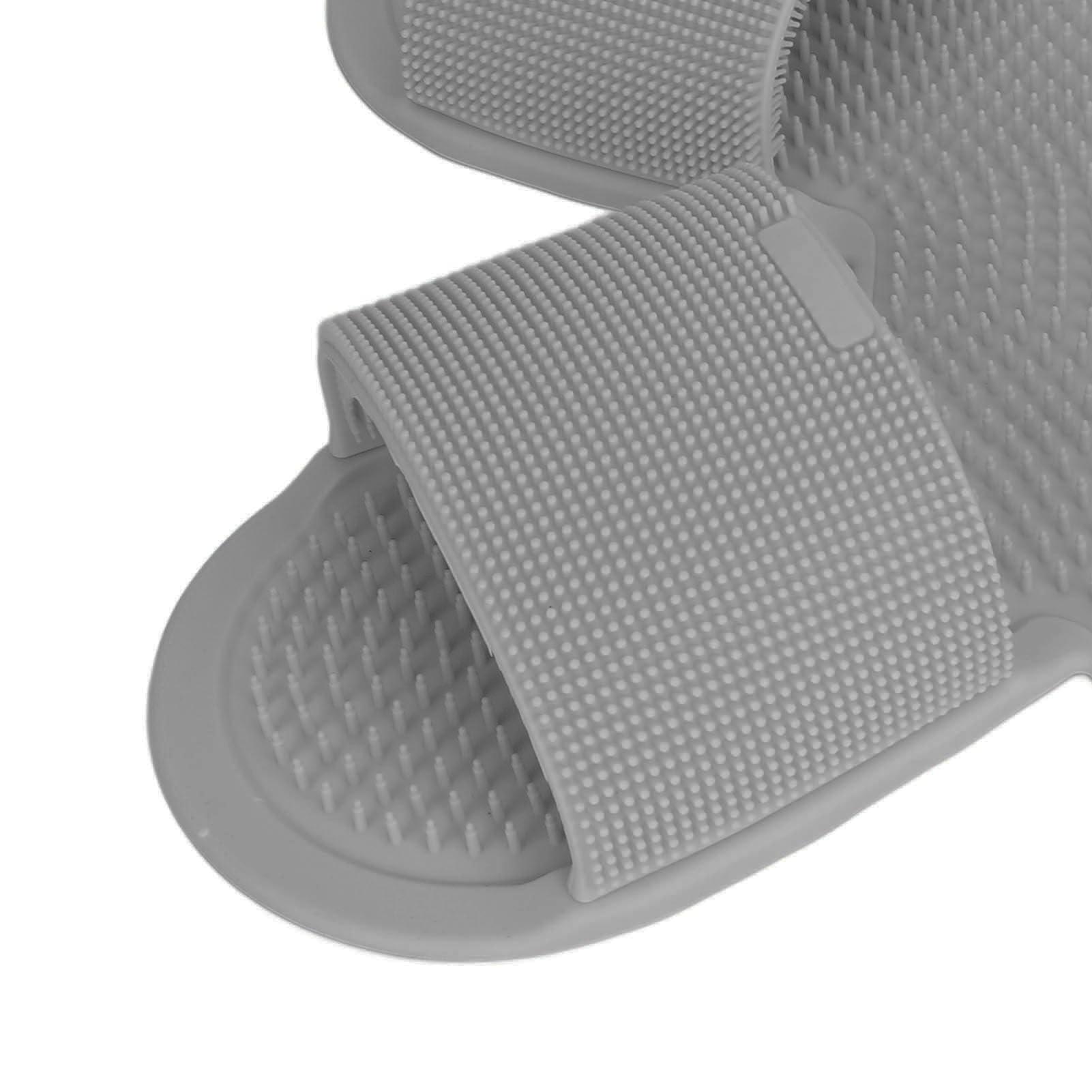 Dioche Soft Silicone Bath Mat for Foot Massage, Anti Slip Shower Mat with Strong Suction Cups, Foot Scrubber Massager (black)