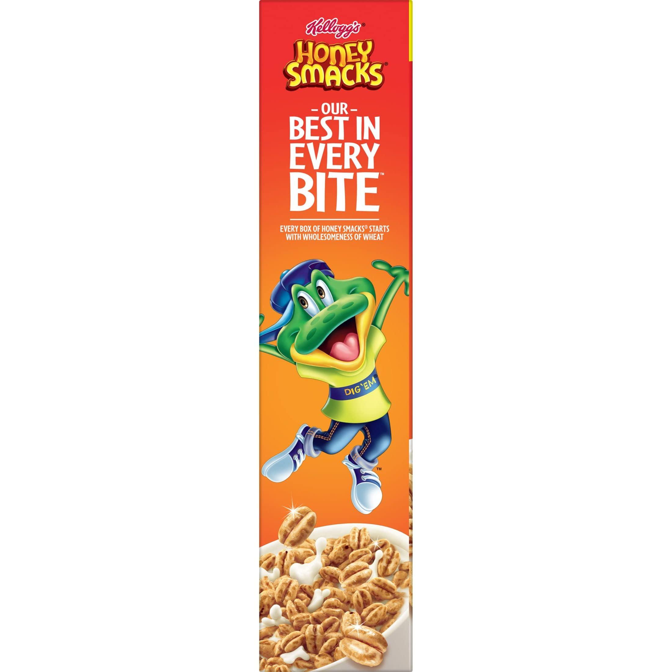 Honey Smacks Honey Smacks Breakfast Cereal, Made with Whole Grain, Kids Snacks, Large Size, Original, 15.3oz Box (1 Box)