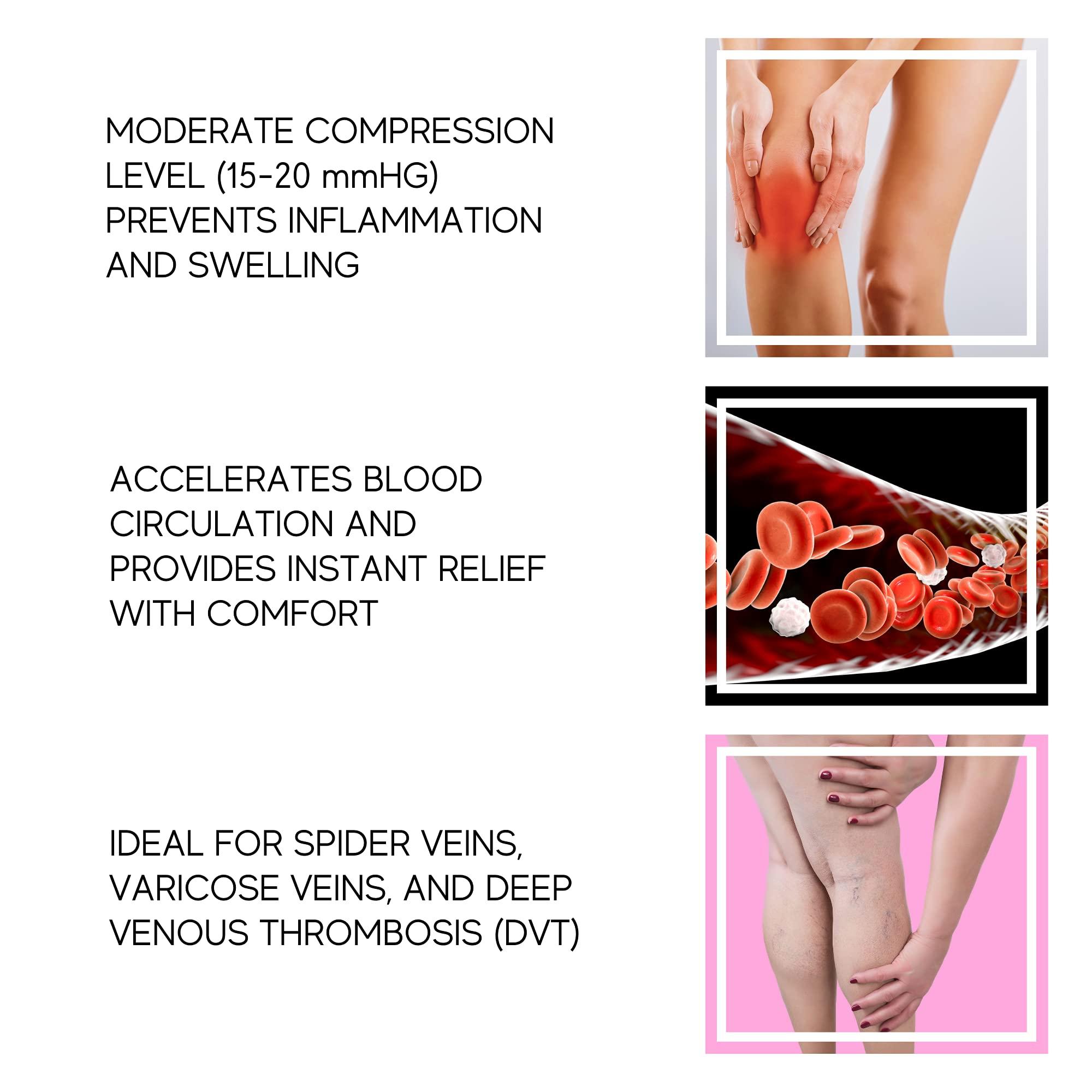 invera invera Thigh High Compression Stockings, Unisex Ted Hose Socks, 15-20 mmHg Moderate Level (X-Large)