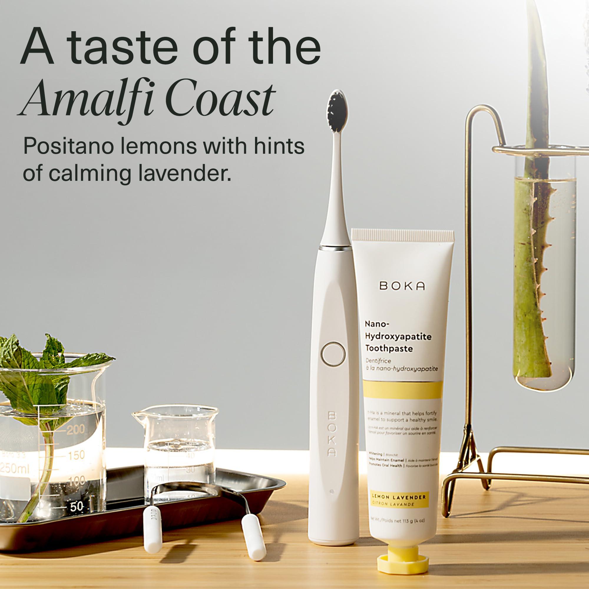 Boka Boka Fluoride Free Toothpaste Nano Hydroxyapatite, Helps Remineralize, Appropriate for Sensitive Teeth, Whitening - Lemon Lavender Flavor, 4oz 3Pk - US Manufactured