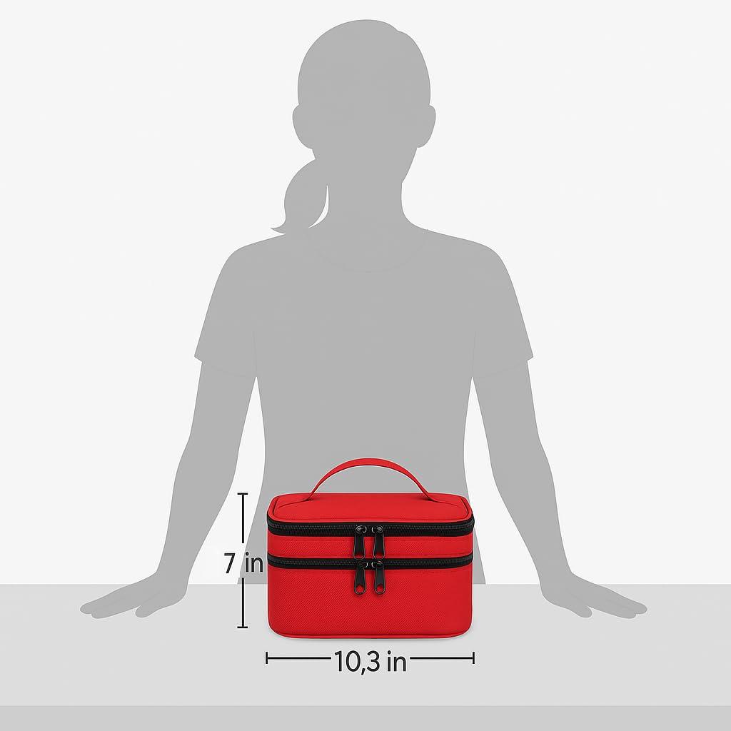 Mancro Mancro Dual Layers Medicine Organizer Bag, Pill Bottle Organizer Storage with Lockable Zipper, Medication Travel Bag for Pills, Vitamins, Medical Supplies for Home Storage, Travel