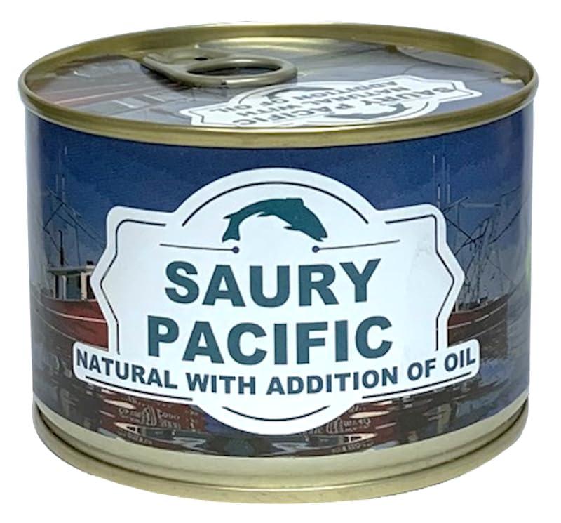 TEAMORE Pacific Saury In Oil by EcoFood, Canned Fish (Pack of 3) 8.8 oz | 250 g