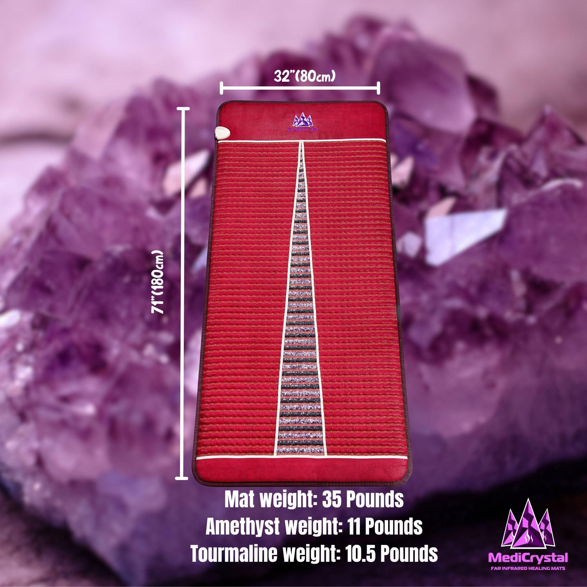 MediCrystal MediCrystal Far Infrared Heat Amethyst Tourmaline Mat - Professional 71"x32" - Warm & Heal Yourself with Natural Crystals - EMF-Free Adjustable Deep FIR Heating 86-158F - Original Manufacturer
