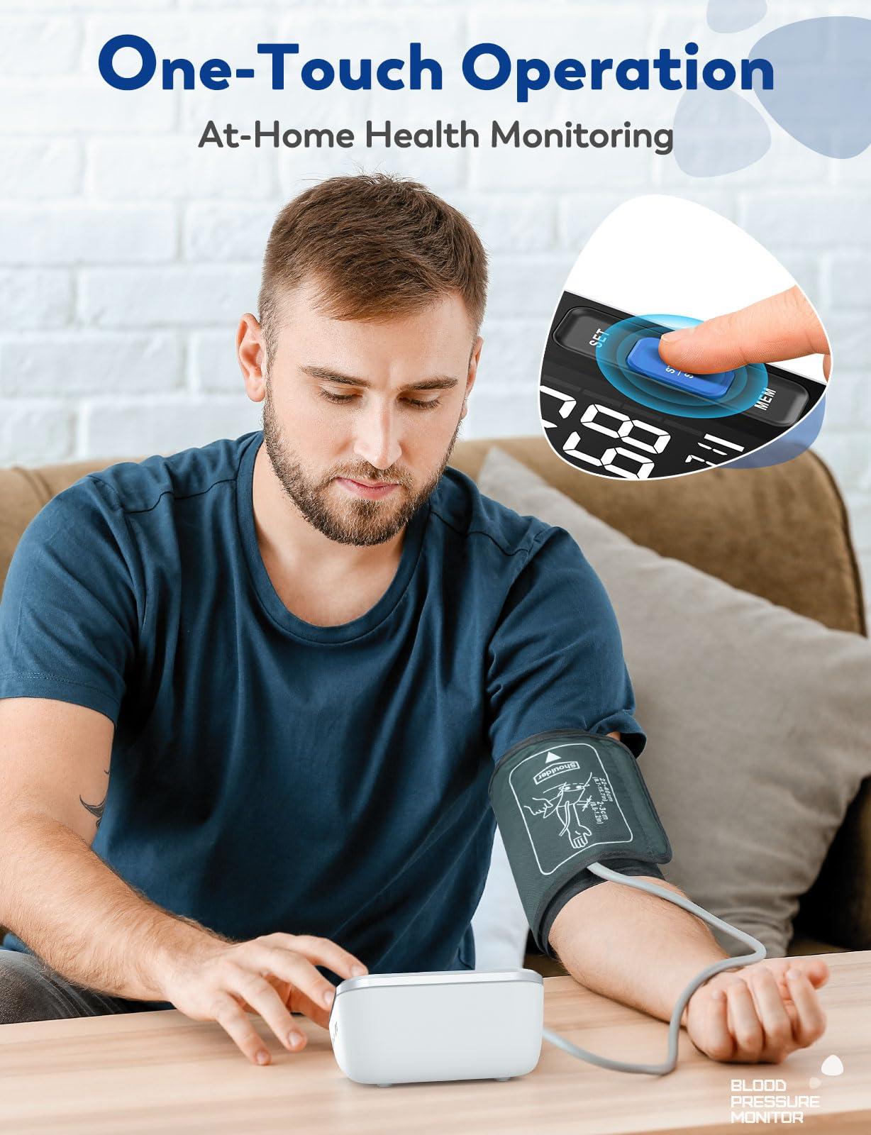 ATUDER Blood Pressure Monitors for Home Use Upper Arm, Accurate Cuff 8.7-15.7 Monitor with Large Backlight Display 2 Users 240 Sets Memory & HR Detection, Digital BP Machine with Carrying Case