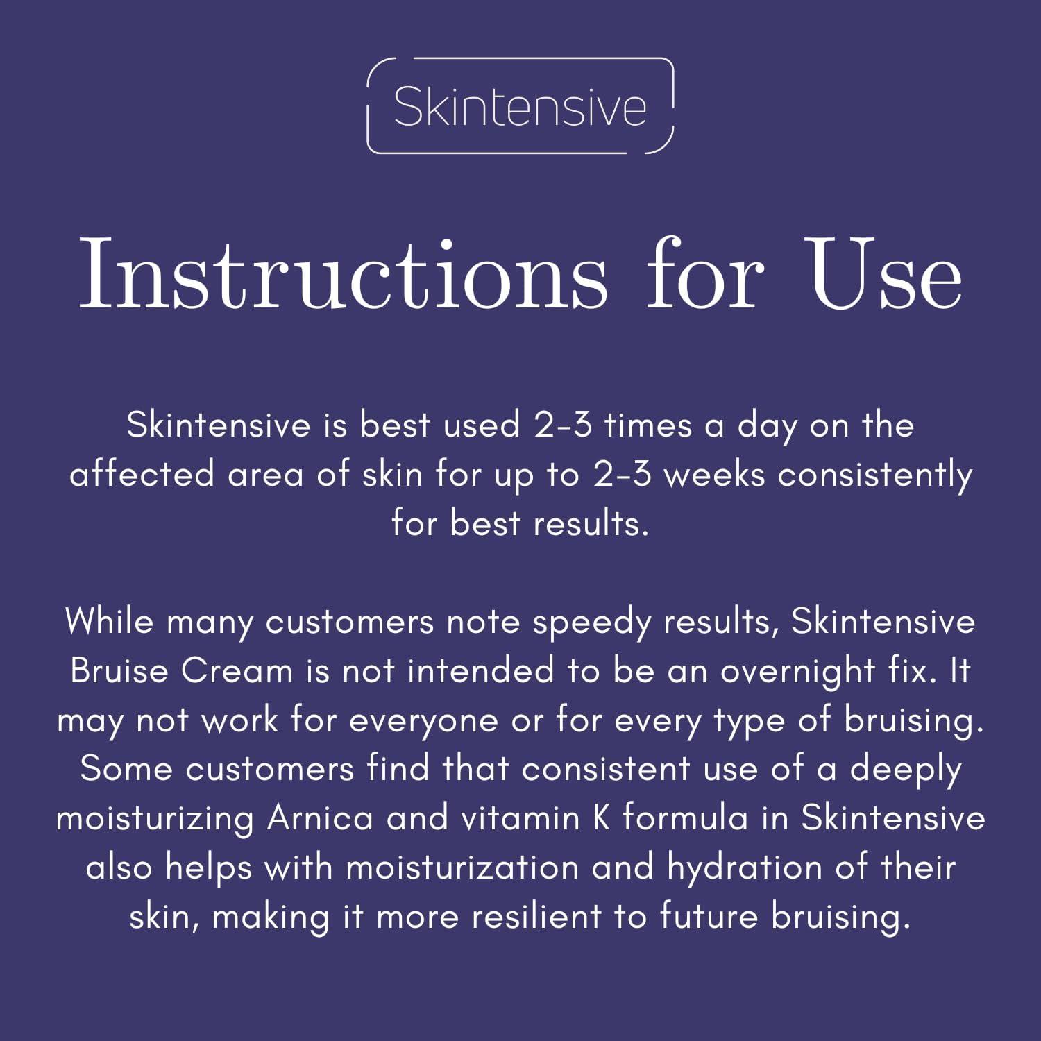 SKINTENSIVE SKINTENSIVE Arnica Bruise Cream for Thin Skin - Moisturizing, Vitamin K C and E, Skin Renewal, 4 Oz