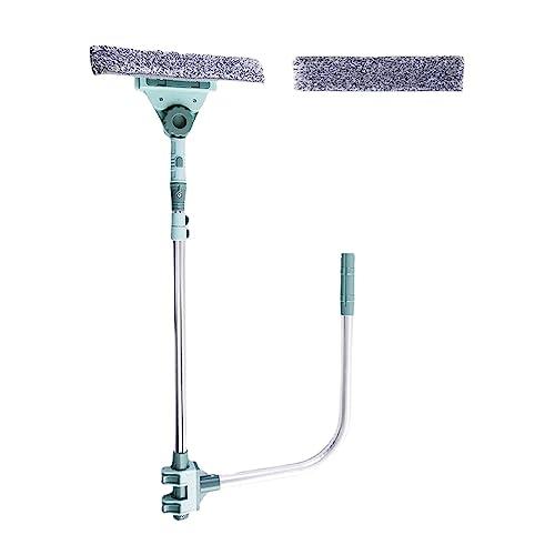 Generic Window Cleaner Squeegee, External Window Washer U Shape Window Cleaner Window Squeegee with Long Handle for Car Windshield Tiles Wall Clean (Horizontal Head)