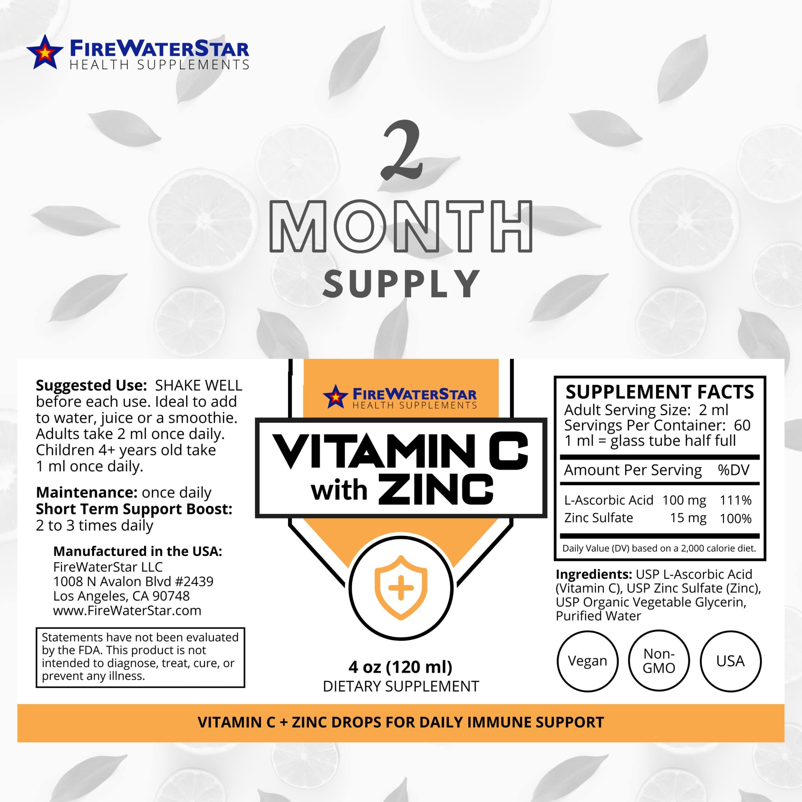 FIREWATERSTAR HEALTH SUPPLEMENTS FIREWATERSTAR HEALTH SUPPLEMENTS Liquid Vitamin C with Zinc and Apple Cider Vinegar Bundle