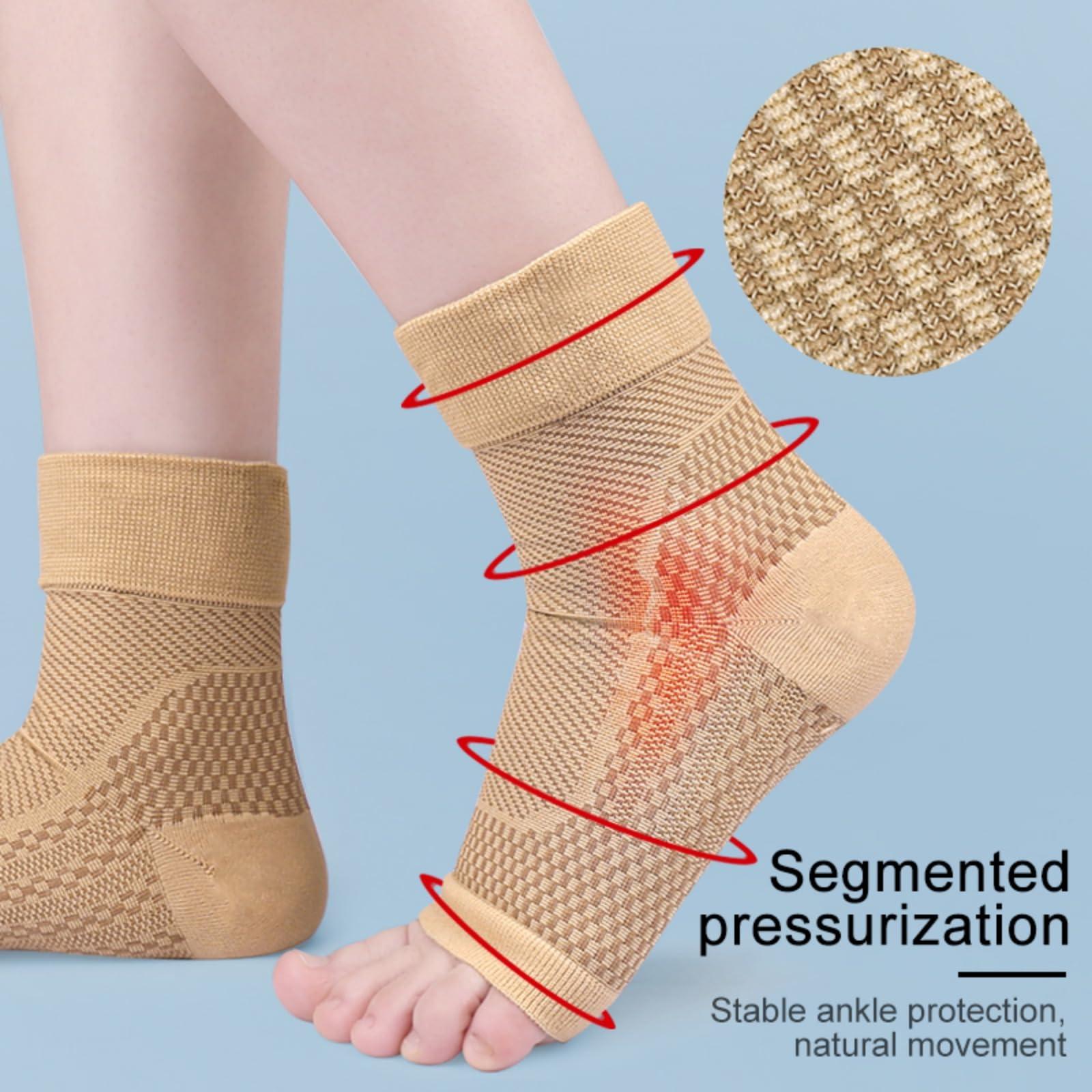 Hotfiary Hotfiary Ankle Compression Sleeve Open Toe ompression Socks Foot Sleeves with Arch Ankle Support Ankle Braces for Women Men